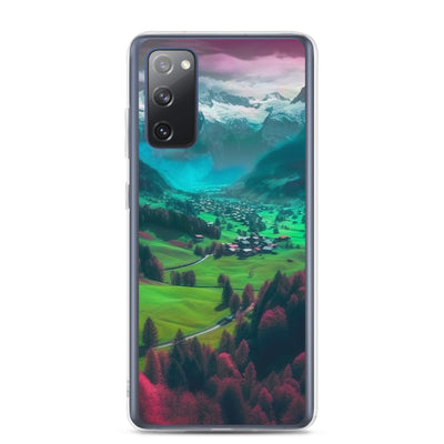 Berglandschaft und Dorf - Fotorealistische Malerei - Samsung Schutzhülle (durchsichtig) berge xxx Samsung Galaxy S20 FE
