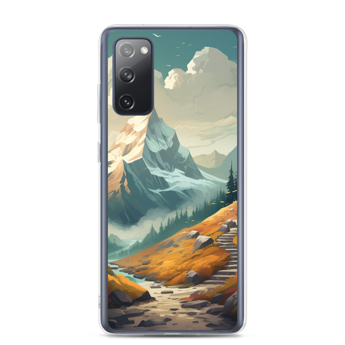 Berge, Wald und Wanderweg - Malerei - Samsung Schutzhülle (durchsichtig) berge xxx Samsung Galaxy S20 FE
