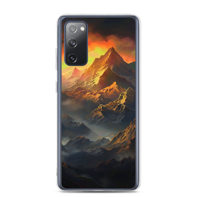 Wunderschöne Himalaya Gebirge im Nebel und Sonnenuntergang - Malerei - Samsung Schutzhülle (durchsichtig) berge xxx