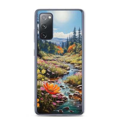 Berge, schöne Blumen und Bach im Wald - Samsung Schutzhülle (durchsichtig) berge xxx