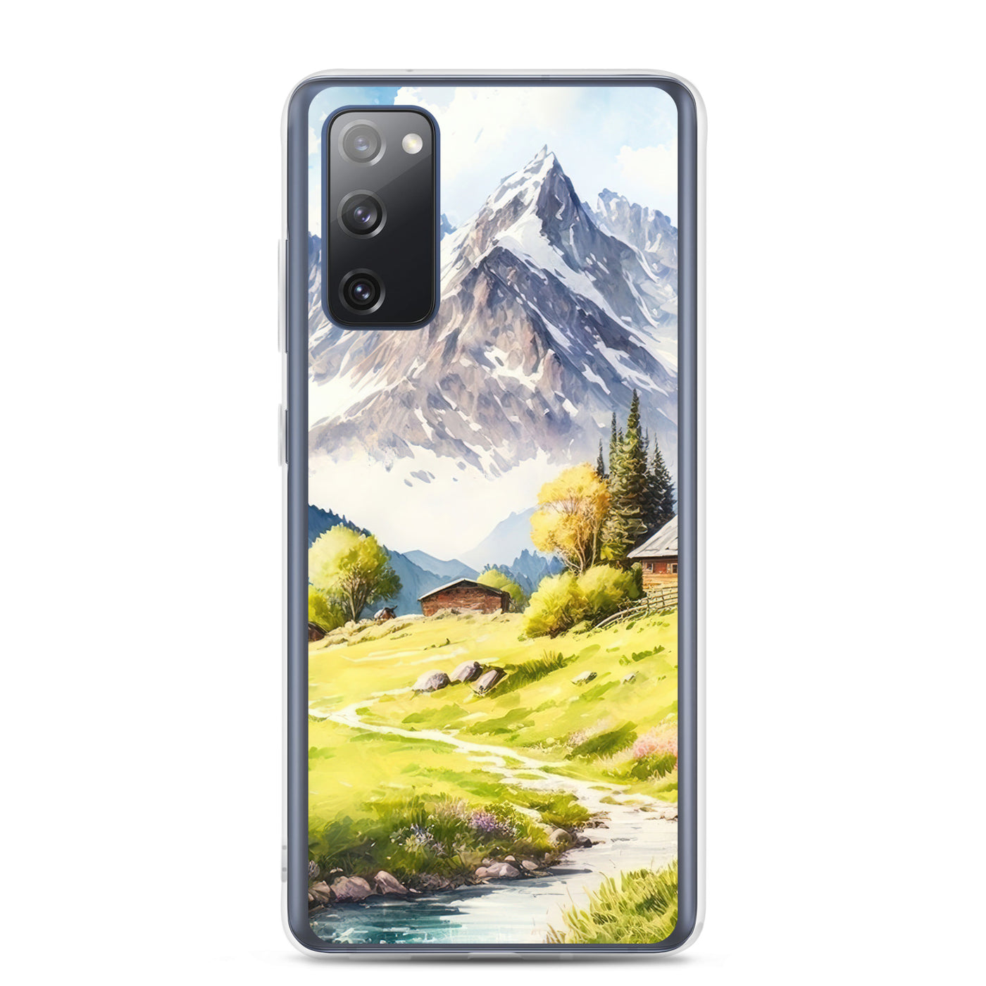 Epische Berge und Berghütte - Landschaftsmalerei - Samsung Schutzhülle (durchsichtig) berge xxx
