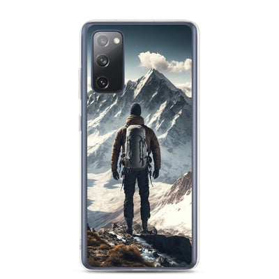 Wanderer auf Berg von hinten - Malerei - Samsung Schutzhülle (durchsichtig) berge xxx Samsung Galaxy S20 FE