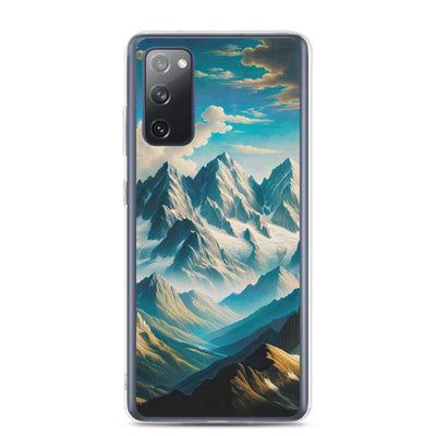 Ein Gemälde von Bergen, das eine epische Atmosphäre ausstrahlt. Kunst der Frührenaissance - Samsung Schutzhülle (durchsichtig) berge xxx yyy zzz