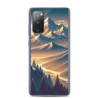 Alpen-Morgendämmerung, erste Sonnenstrahlen auf Schneegipfeln - Samsung Schutzhülle (durchsichtig) berge xxx yyy zzz