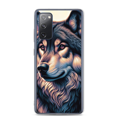 Majestätischer, glänzender Wolf in leuchtender Illustration (AN) - Samsung Schutzhülle (durchsichtig) xxx yyy zzz