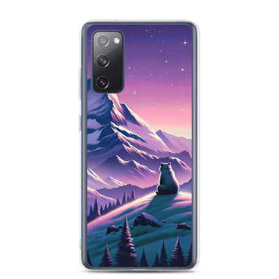 Bezaubernder Alpenabend mit Bär, lavendel-rosafarbener Himmel (AN) - Samsung Schutzhülle (durchsichtig) xxx yyy zzz