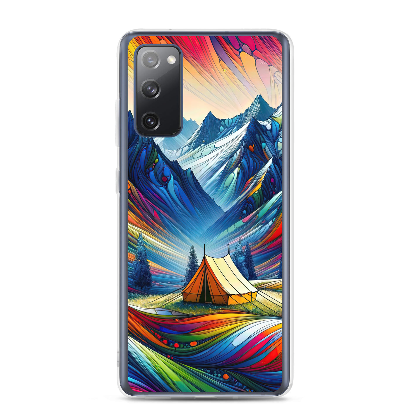 Surreale Alpen in abstrakten Farben, dynamische Formen der Landschaft - Samsung Schutzhülle (durchsichtig) camping xxx yyy zzz Samsung Galaxy S20 FE