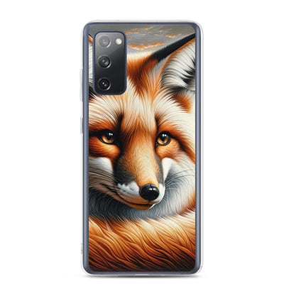 Ölgemälde eines nachdenklichen Fuchses mit weisem Blick - Samsung Schutzhülle (durchsichtig) camping xxx yyy zzz Samsung Galaxy S20 FE