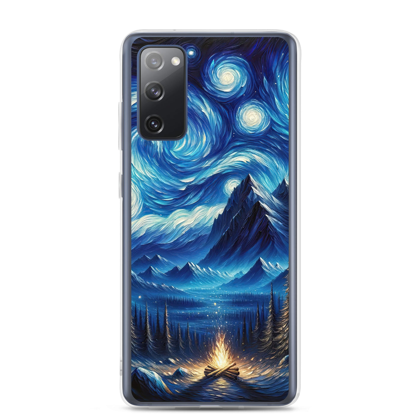 Sternennacht-Stil Ölgemälde der Alpen, himmlische Wirbelmuster - Samsung Schutzhülle (durchsichtig) berge xxx yyy zzz