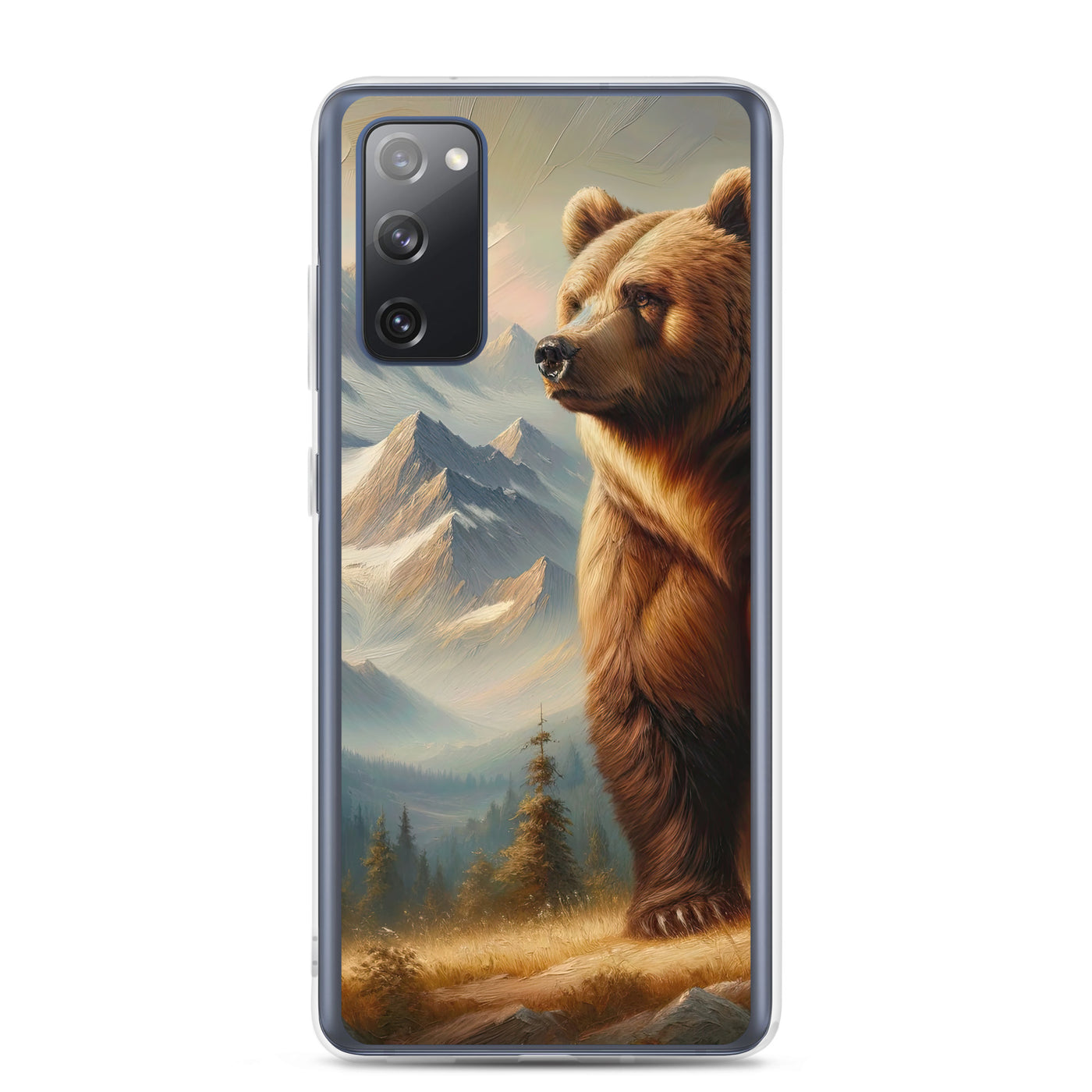 Ölgemälde eines königlichen Bären vor der majestätischen Alpenkulisse - Samsung Schutzhülle (durchsichtig) camping xxx yyy zzz Samsung Galaxy S20 FE