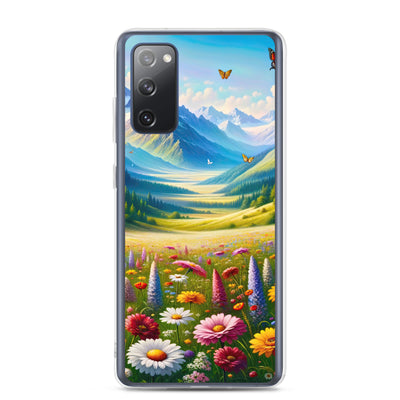 Ölgemälde einer ruhigen Almwiese, Oase mit bunter Wildblumenpracht - Samsung Schutzhülle (durchsichtig) camping xxx yyy zzz Samsung Galaxy S20 FE