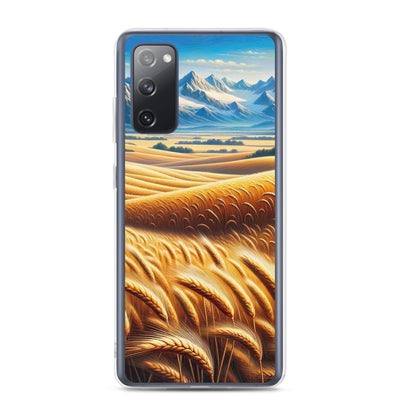Ölgemälde eines weiten bayerischen Weizenfeldes, golden im Wind (TR) - Samsung Schutzhülle (durchsichtig) xxx yyy zzz Samsung Galaxy S20 FE