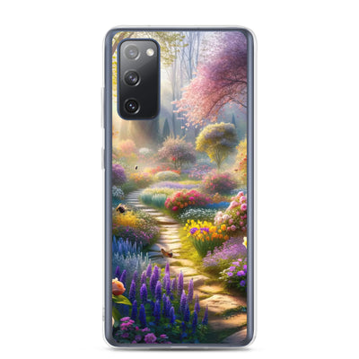 Foto einer Gartenszene im Frühling mit Weg durch blühende Rosen und Veilchen - Samsung Schutzhülle (durchsichtig) camping xxx yyy zzz Samsung Galaxy S20 FE