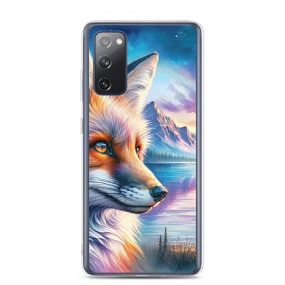 Aquarellporträt eines Fuchses im Dämmerlicht am Bergsee - Samsung Schutzhülle (durchsichtig) camping xxx yyy zzz Samsung Galaxy S20 FE