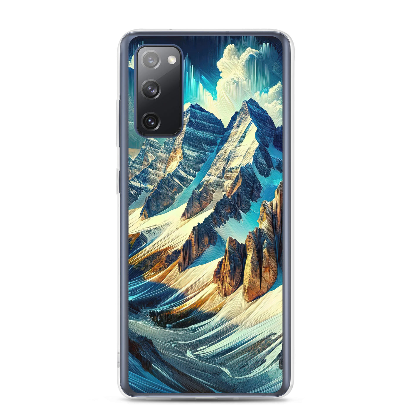 Majestätische Alpen in zufällig ausgewähltem Kunststil - Samsung Schutzhülle (durchsichtig) berge xxx yyy zzz Samsung Galaxy S20 FE