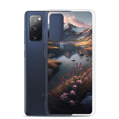 Berge, Bergsee und Blumen - Samsung Schutzhülle (durchsichtig) berge xxx