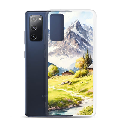 Epische Berge und Berghütte - Landschaftsmalerei - Samsung Schutzhülle (durchsichtig) berge xxx