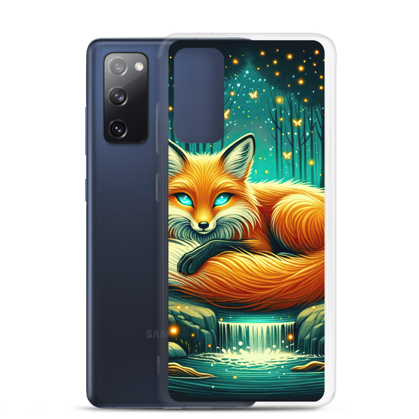 Bezaubernder Fuchs auf erleuchteter mystischer Waldlichtung - Samsung Schutzhülle (durchsichtig) camping xxx yyy zzz