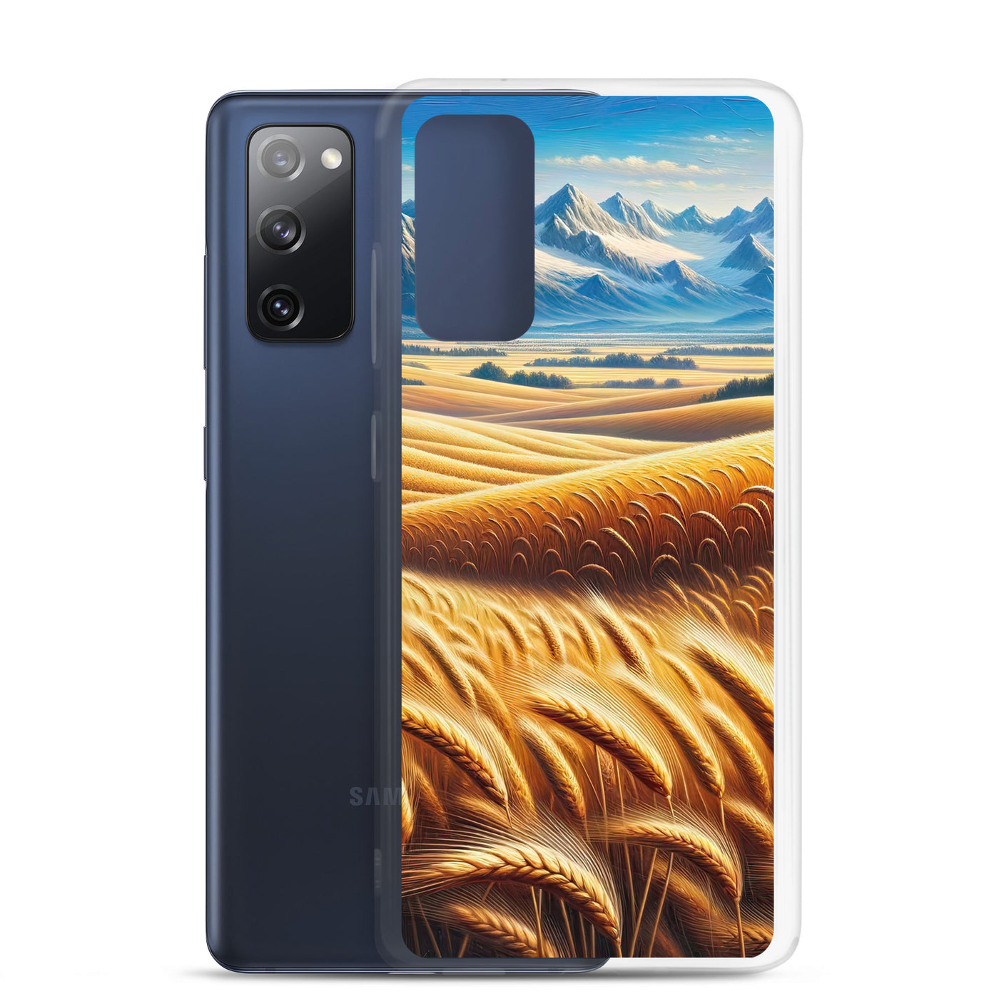 Ölgemälde eines weiten bayerischen Weizenfeldes, golden im Wind (TR) - Samsung Schutzhülle (durchsichtig) xxx yyy zzz