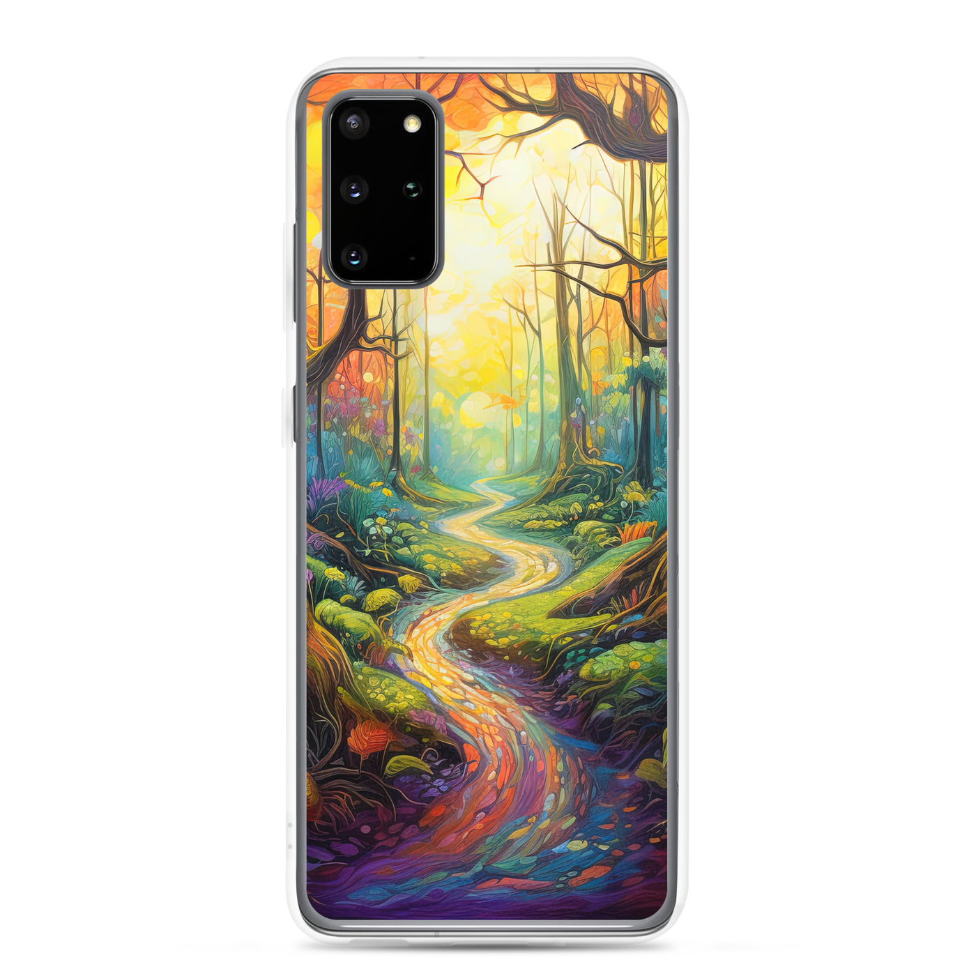 Wald und Wanderweg - Bunte, farbenfrohe Malerei - Samsung Schutzhülle (durchsichtig) camping xxx Samsung Galaxy S20 Plus