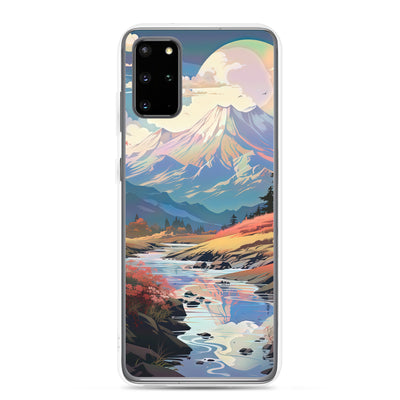 Berge. Fluss und Blumen - Malerei - Samsung Schutzhülle (durchsichtig) berge xxx Samsung Galaxy S20 Plus