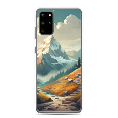 Berge, Wald und Wanderweg - Malerei - Samsung Schutzhülle (durchsichtig) berge xxx Samsung Galaxy S20 Plus
