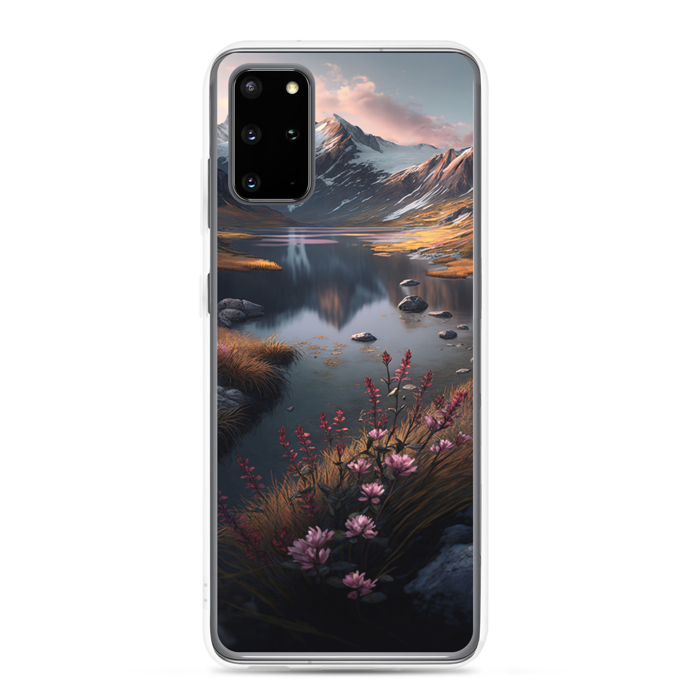 Berge, Bergsee und Blumen - Samsung Schutzhülle (durchsichtig) berge xxx Samsung Galaxy S20 Plus