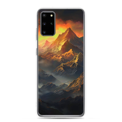 Wunderschöne Himalaya Gebirge im Nebel und Sonnenuntergang - Malerei - Samsung Schutzhülle (durchsichtig) berge xxx Samsung Galaxy S20 Plus
