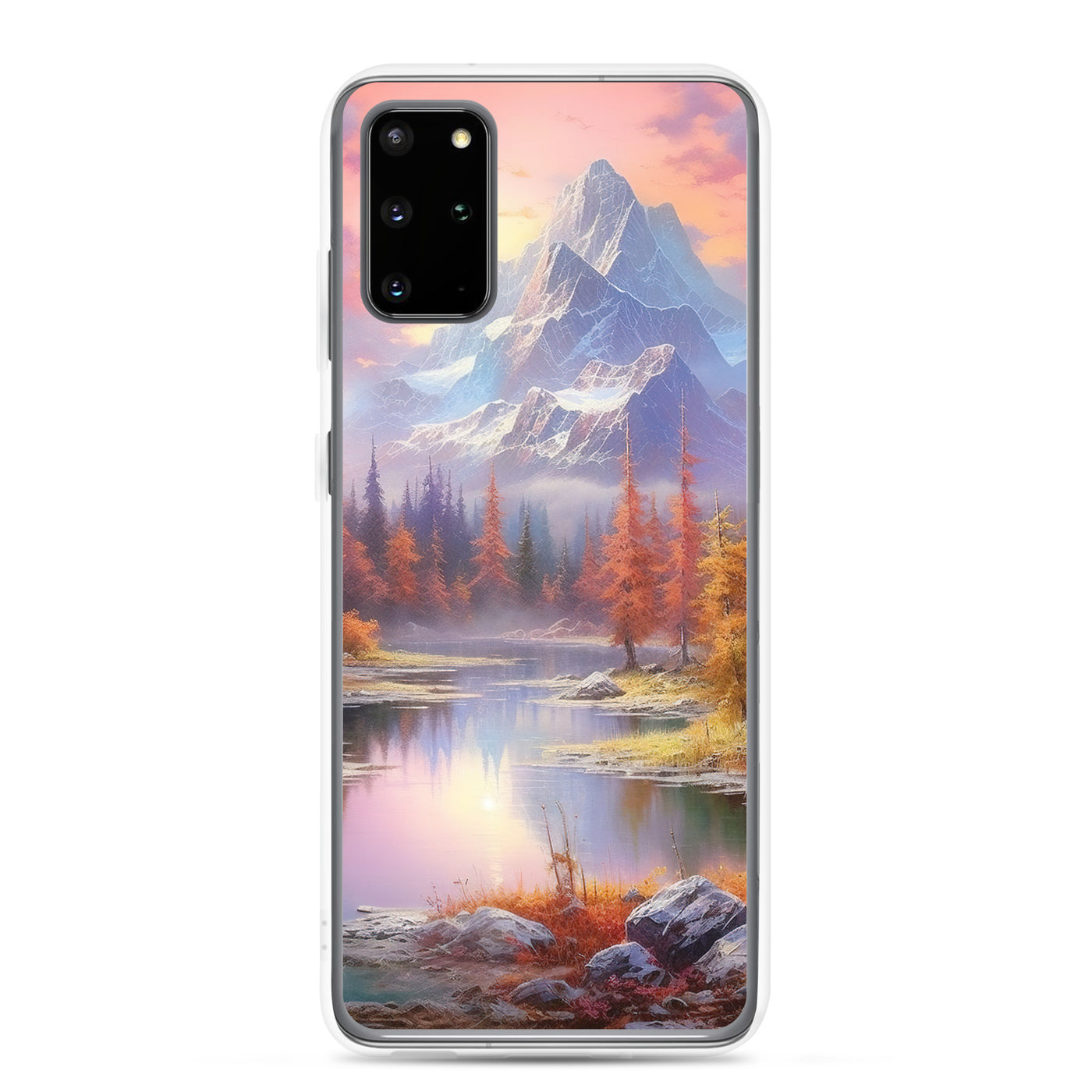 Landschaftsmalerei - Berge, Bäume, Bergsee und Herbstfarben - Samsung Schutzhülle (durchsichtig) berge xxx Samsung Galaxy S20 Plus
