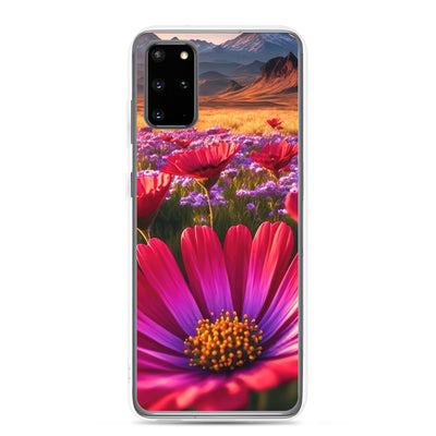 Wünderschöne Blumen und Berge im Hintergrund - Samsung Schutzhülle (durchsichtig) berge xxx Samsung Galaxy S20 Plus