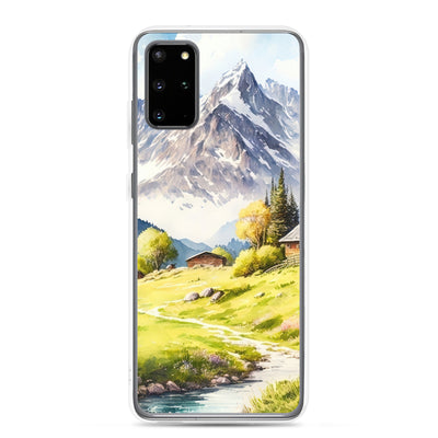 Epische Berge und Berghütte - Landschaftsmalerei - Samsung Schutzhülle (durchsichtig) berge xxx Samsung Galaxy S20 Plus