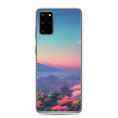 Berg und Wald mit pinken Bäumen - Landschaftsmalerei - Samsung Schutzhülle (durchsichtig) berge xxx Samsung Galaxy S20 Plus