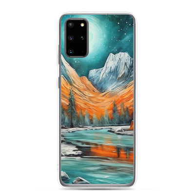 Berglandschaft und Zelte - Nachtstimmung - Landschaftsmalerei - Samsung Schutzhülle (durchsichtig) camping xxx Samsung Galaxy S20 Plus