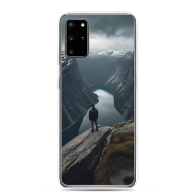 Mann auf Bergklippe - Norwegen - Samsung Schutzhülle (durchsichtig) berge xxx Samsung Galaxy S20 Plus