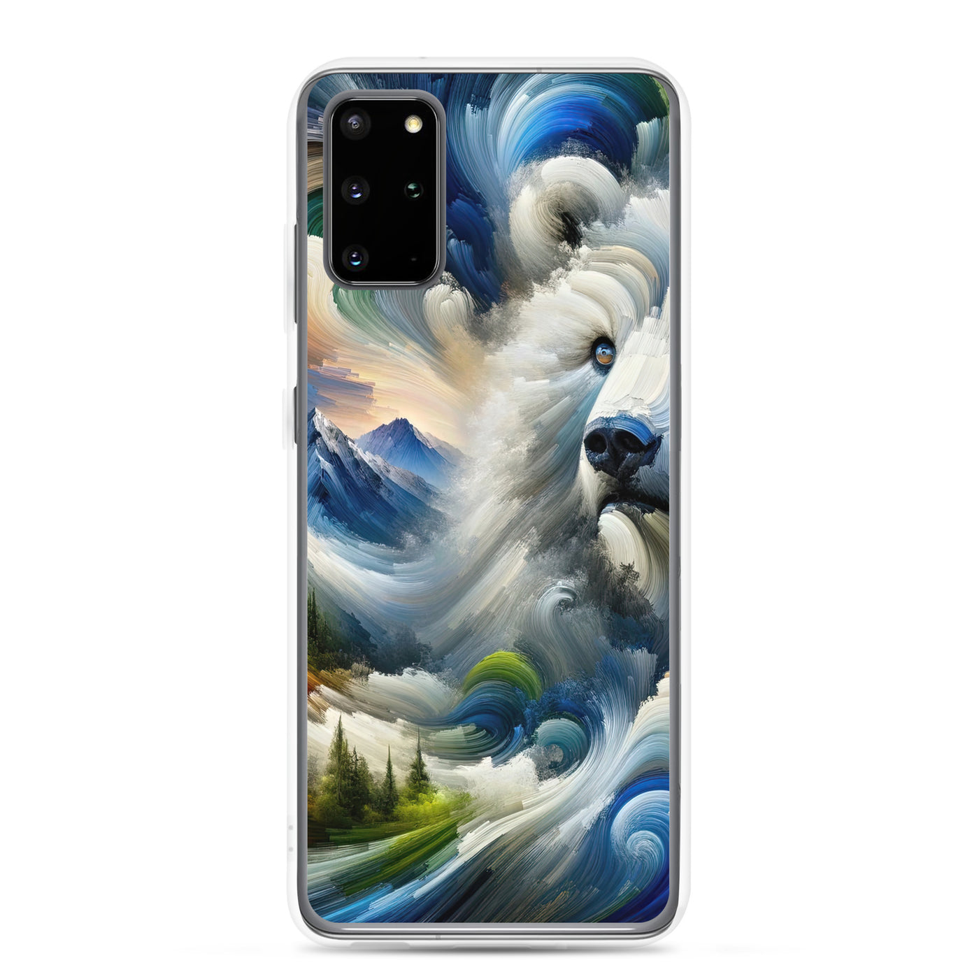 Abstrakte Alpen & Eisbär Kunst in dynamischen Farben - Samsung Schutzhülle (durchsichtig) camping xxx yyy zzz Samsung Galaxy S20 Plus