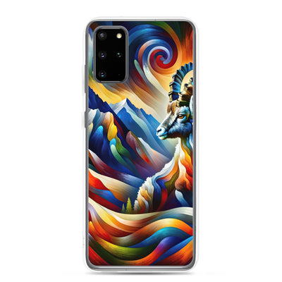 Alpiner Steinbock: Abstrakte Farbflut und lebendige Berge - Samsung Schutzhülle (durchsichtig) berge xxx yyy zzz Samsung Galaxy S20 Plus