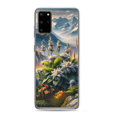 Alpine Flora: Digitales Kunstwerk mit lebendigen Blumen - Samsung Schutzhülle (durchsichtig) berge xxx yyy zzz Samsung Galaxy S20 Plus