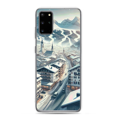 Winter in Kitzbühel: Digitale Malerei von schneebedeckten Dächern - Samsung Schutzhülle (durchsichtig) berge xxx yyy zzz Samsung Galaxy S20 Plus