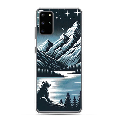 Bär in Alpen-Mondnacht, silberne Berge, schimmernde Seen - Samsung Schutzhülle (durchsichtig) camping xxx yyy zzz Samsung Galaxy S20 Plus