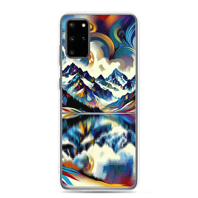 Alpensee im Zentrum eines abstrakt-expressionistischen Alpen-Kunstwerks - Samsung Schutzhülle (durchsichtig) berge xxx yyy zzz Samsung Galaxy S20 Plus