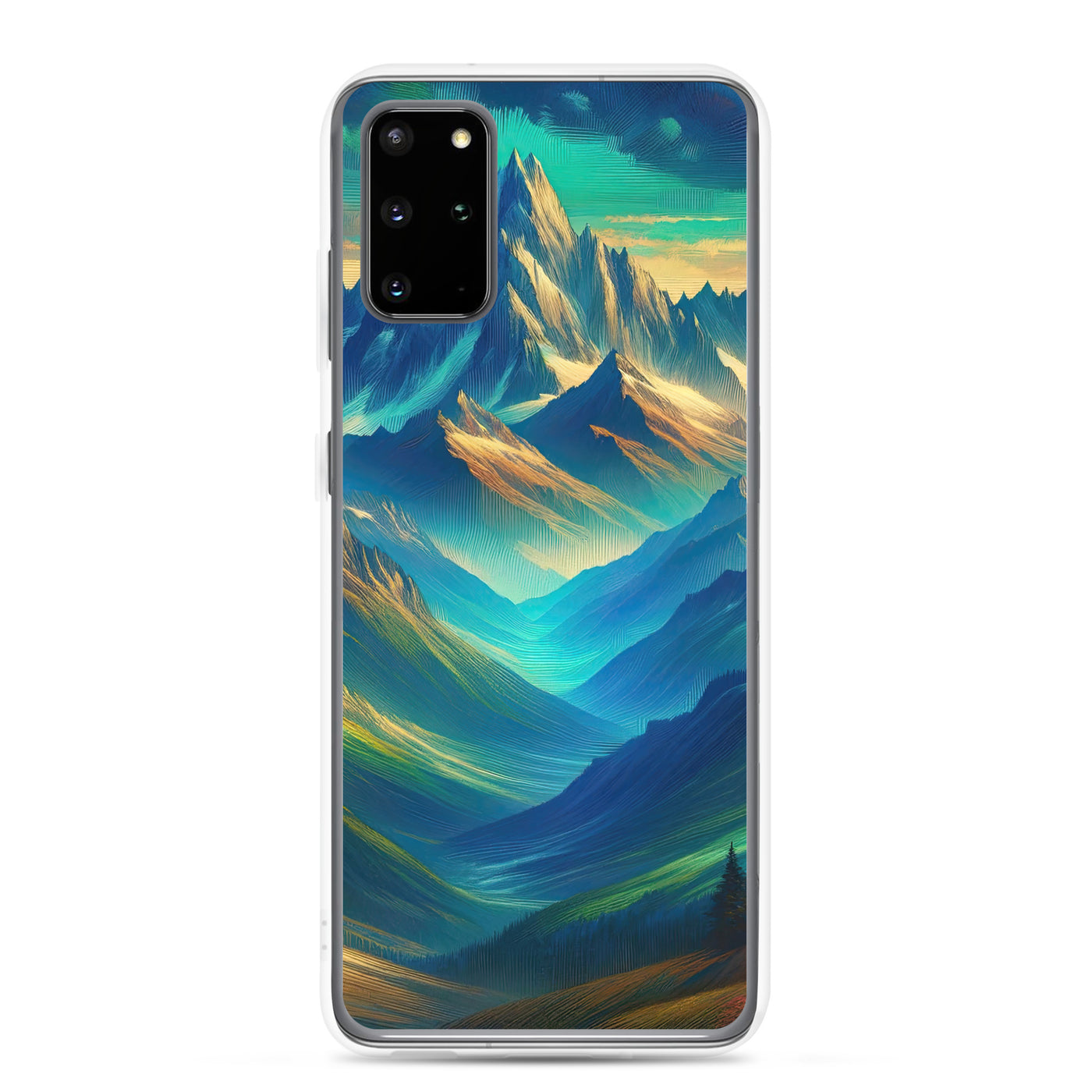 Atemberaubende alpine Komposition mit majestätischen Gipfeln und Tälern - Samsung Schutzhülle (durchsichtig) berge xxx yyy zzz Samsung Galaxy S20 Plus