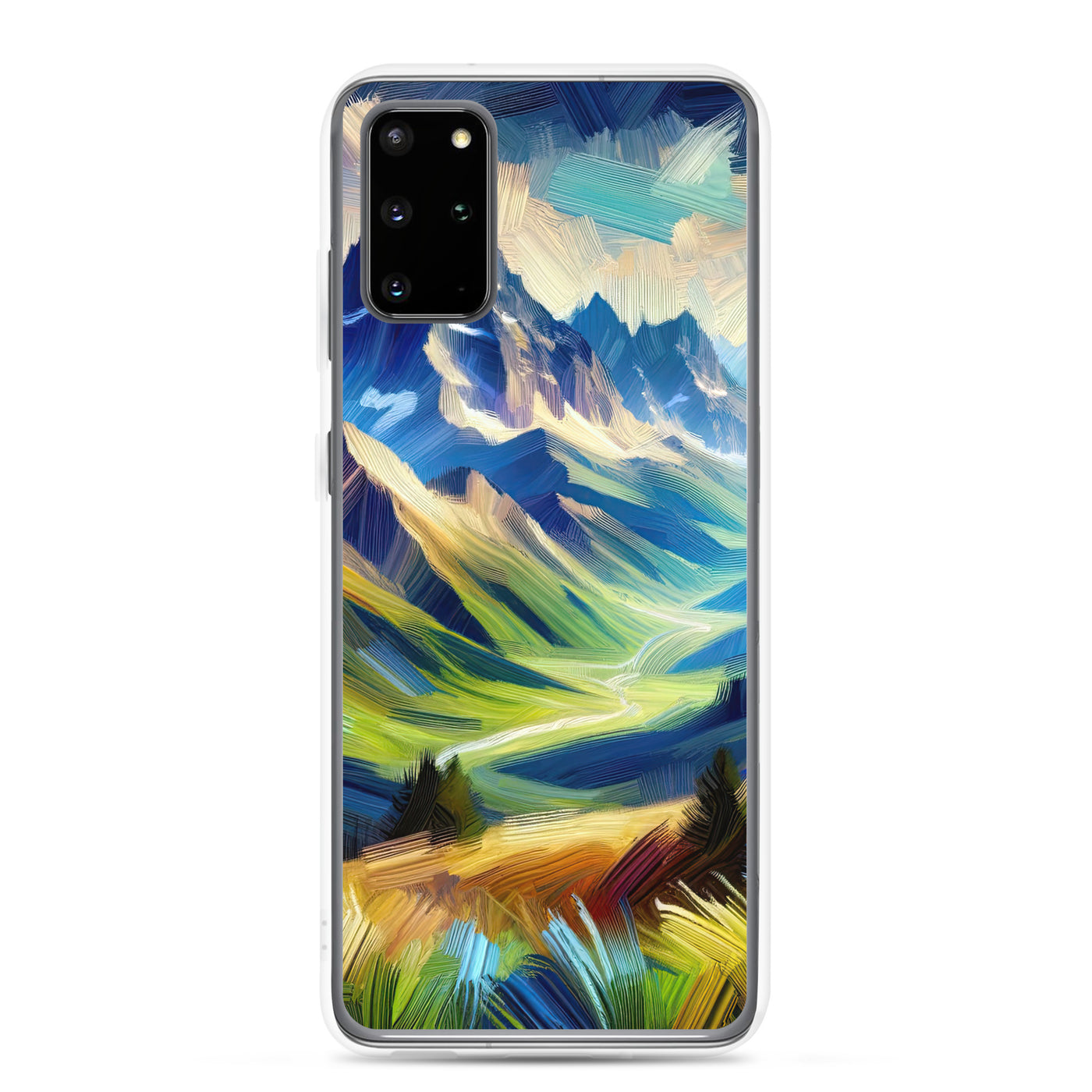 Impressionistische Alpen, lebendige Farbtupfer und Lichteffekte - Samsung Schutzhülle (durchsichtig) berge xxx yyy zzz Samsung Galaxy S20 Plus