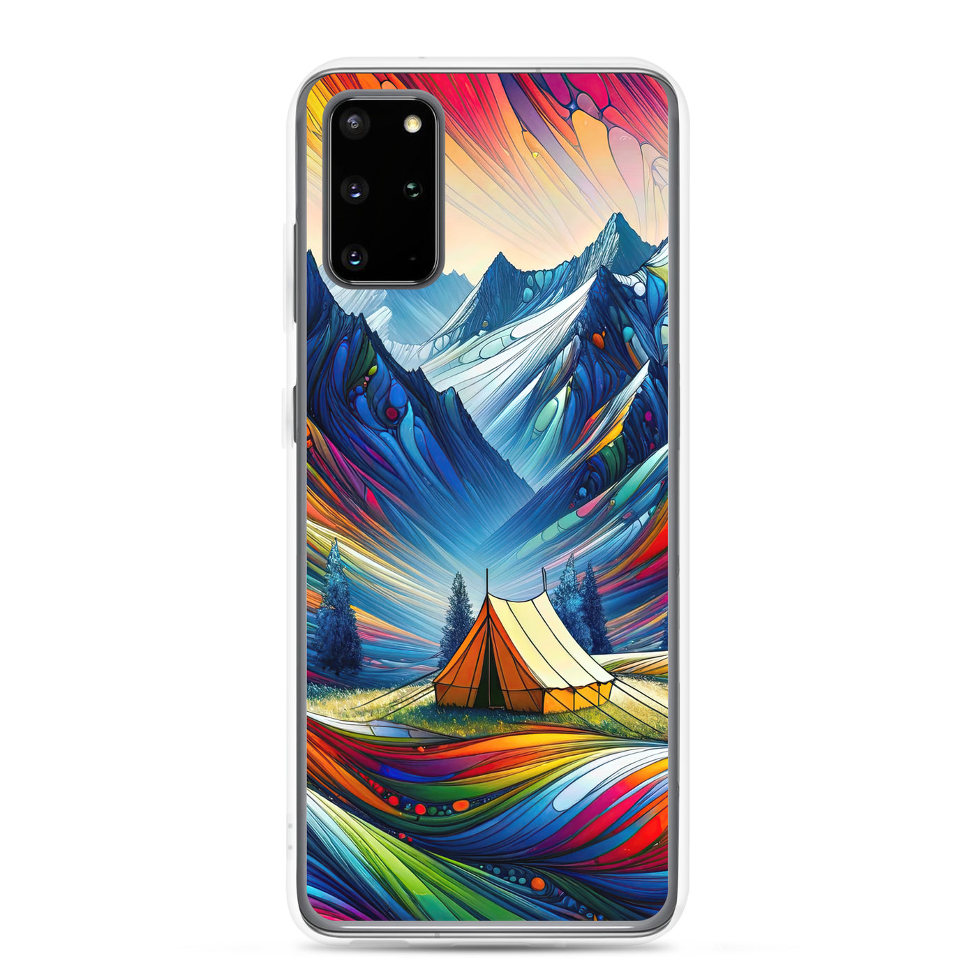 Surreale Alpen in abstrakten Farben, dynamische Formen der Landschaft - Samsung Schutzhülle (durchsichtig) camping xxx yyy zzz Samsung Galaxy S20 Plus