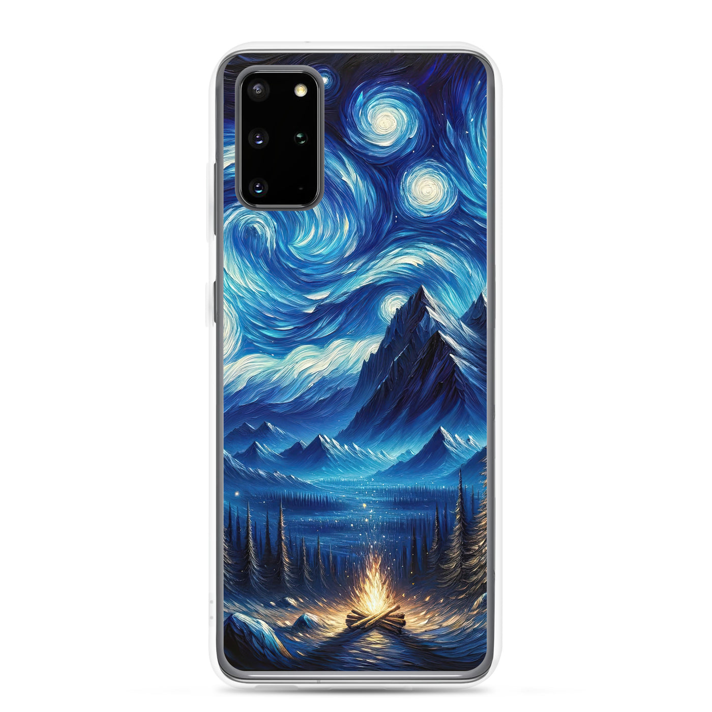 Sternennacht-Stil Ölgemälde der Alpen, himmlische Wirbelmuster - Samsung Schutzhülle (durchsichtig) berge xxx yyy zzz Samsung Galaxy S20 Plus