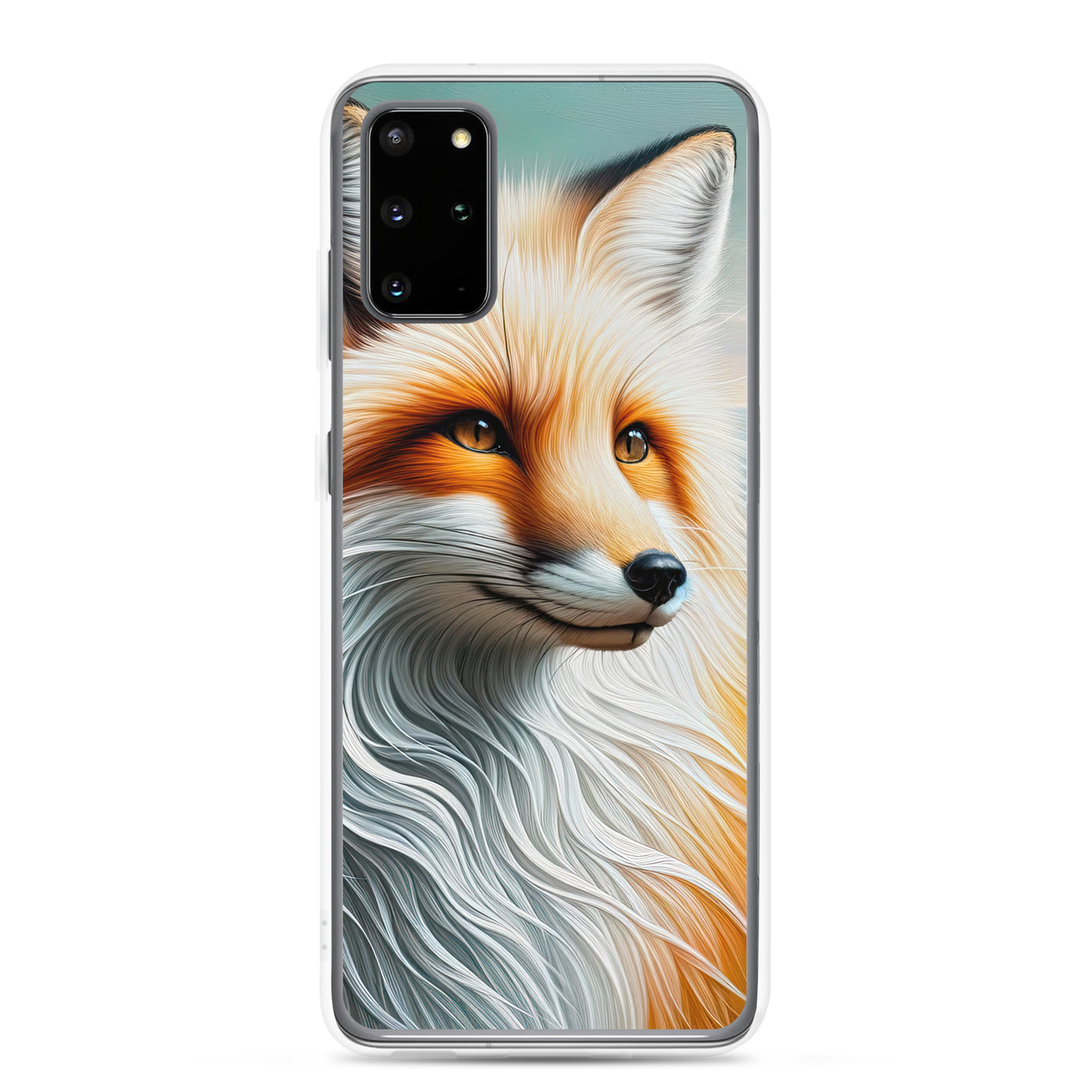 Ölgemälde eines anmutigen, intelligent blickenden Fuchses in Orange-Weiß - Samsung Schutzhülle (durchsichtig) camping xxx yyy zzz Samsung Galaxy S20 Plus