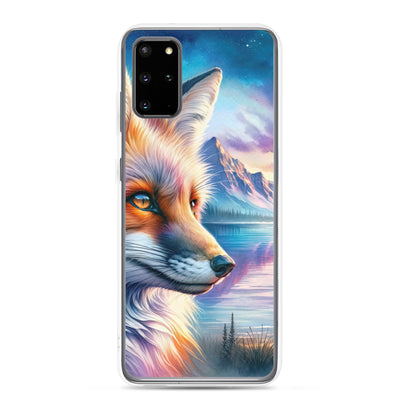 Aquarellporträt eines Fuchses im Dämmerlicht am Bergsee - Samsung Schutzhülle (durchsichtig) camping xxx yyy zzz Samsung Galaxy S20 Plus