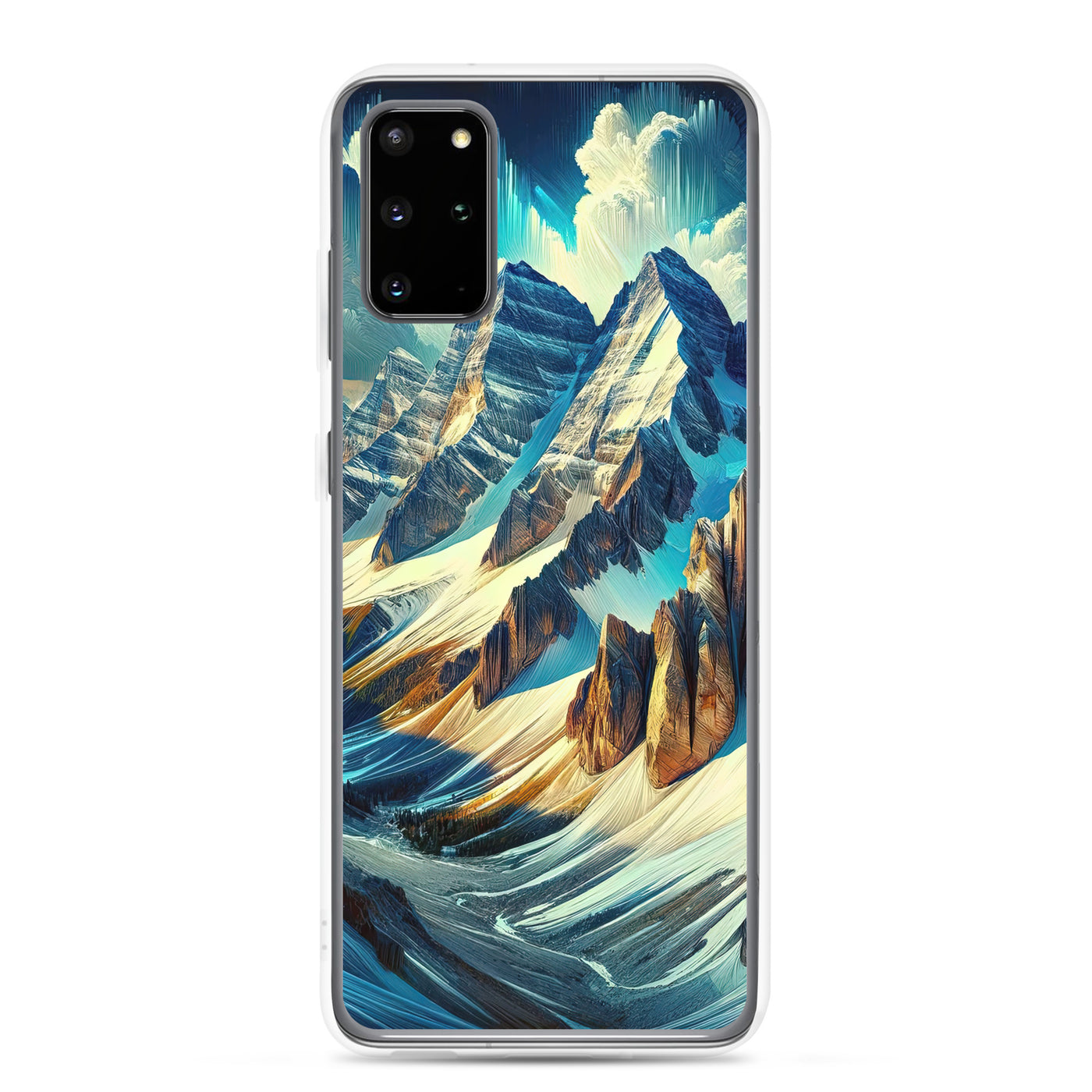 Majestätische Alpen in zufällig ausgewähltem Kunststil - Samsung Schutzhülle (durchsichtig) berge xxx yyy zzz Samsung Galaxy S20 Plus