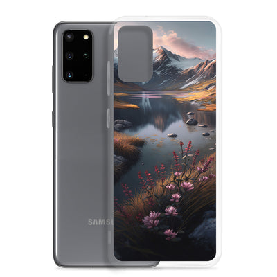 Berge, Bergsee und Blumen - Samsung Schutzhülle (durchsichtig) berge xxx