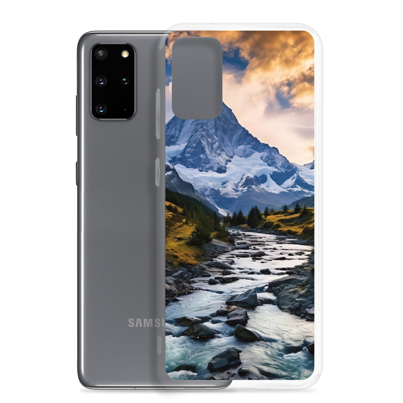 Berge und steiniger Bach - Epische Stimmung - Samsung Schutzhülle (durchsichtig) berge xxx