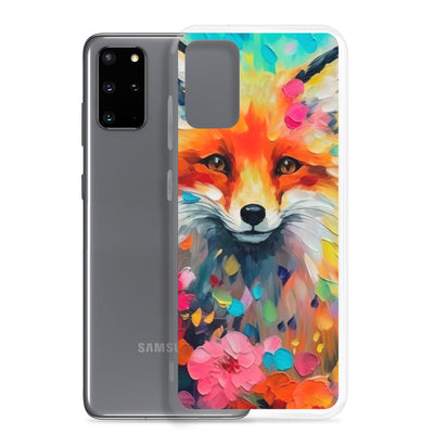 Schöner Fuchs im Blumenfeld - Farbige Malerei - Samsung Schutzhülle (durchsichtig) camping xxx